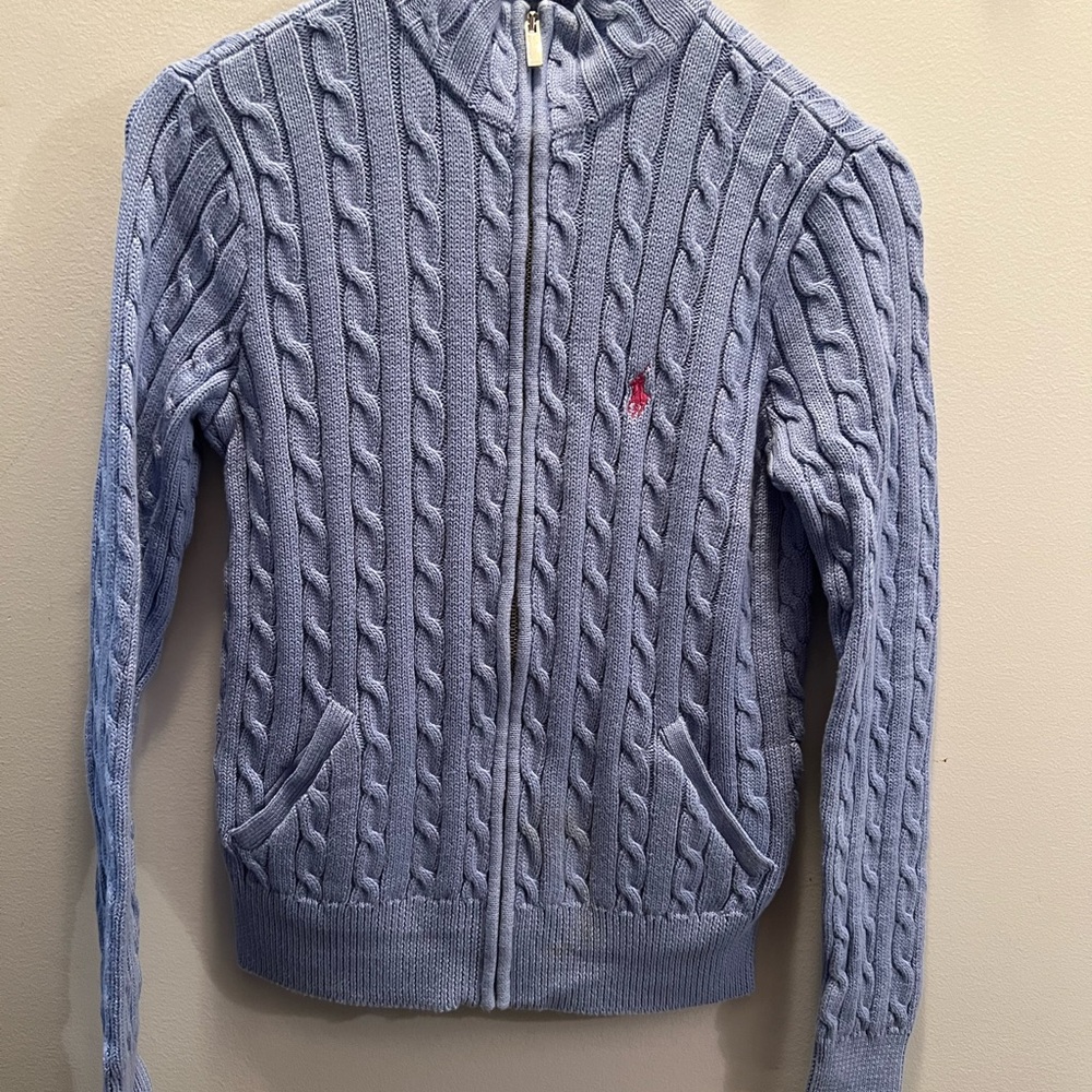 NWOT Ralph Lauren Sport Cable Knit Zip-Up Sweater - Picture 1 of 7